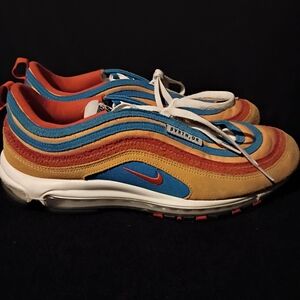 Nike Air Max 97 Vibrant Blue Red Tan Sneakers